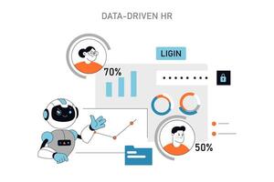 basado en datos hora concepto ilustración vector