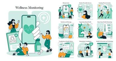 Wellness Monitoring. Flat Illustration vector