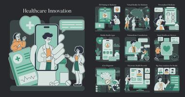 Healthcare Innovation. Flat Illustration vector