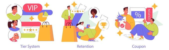 Loyalty Program And Reward. Flat Illustration vector