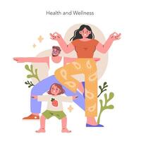 Health and Wellness illustration. illustration. vector