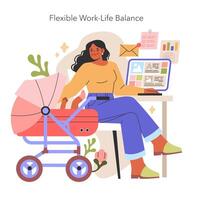 Flexible Work-Life Balance illustration. illustration vector