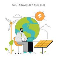 sustentabilidad y csr ilustración vector