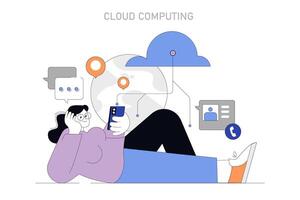 nube informática innovación. ilustración. vector
