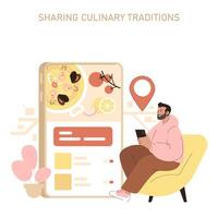 Sharing Culture. Flat Illustration vector