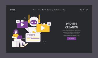 ai for creation. Flat Illustration vector