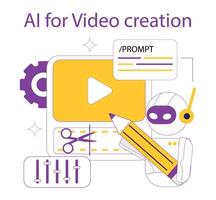 ai for creation. Flat Illustration vector