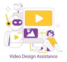 ai for creation. Flat Illustration vector