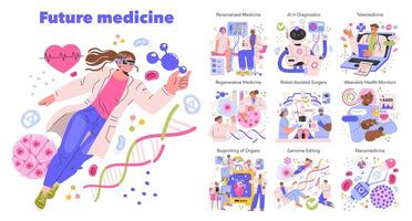 Future Medicine. Flat Illustration vector