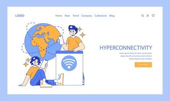 hyperconnectivity. Flat Illustration vector