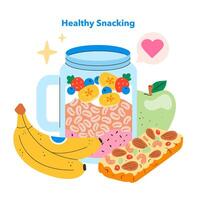 Healthy Snacking. Flat Illustration vector