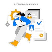 Recruting candidates. Flat Illustration vector