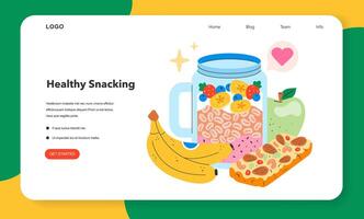 Healthy Snacking. Flat Illustration vector