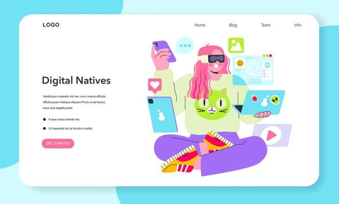 Digital Natives. Flat Illustration