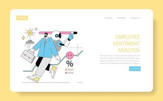 Using AI for Human Resources. Flat Illustration vector