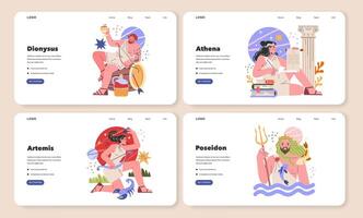 Ancient Greek Gods. Flat Illustration vector