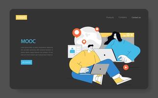 Continuous Learning MOOC concept. illustration. vector