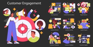 Customer Engagement. Flat Illustration vector
