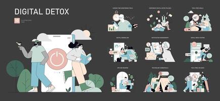 Digital Detox. Flat Illustration vector