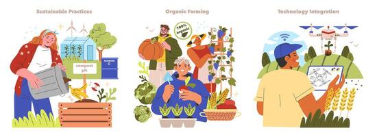 Farm Life. Flat Illustration vector