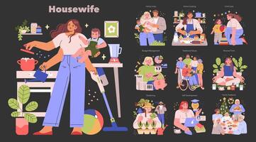 Housewife. Flat Illustration vector