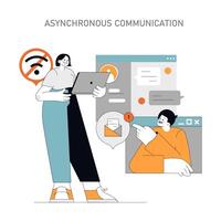 Asynchronous Communication concept illustration vector