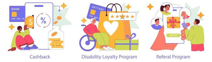 Loyalty Program And Reward. Flat Illustration vector