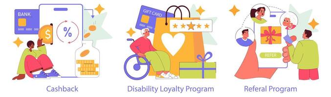 Loyalty Program And Reward. Flat Illustration vector