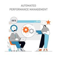 Automated Performance Management concept illustration vector