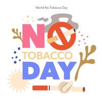 No Tobacco Day Flat Illustration vector