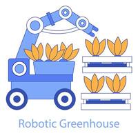 robótico invernadero concepto. ilustración. vector