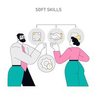 Soft Skills Flat illustration. vector