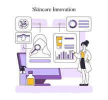 skincare innovation. Flat Illustration vector