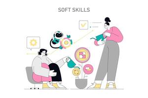 Soft Skills Flat illustration. vector