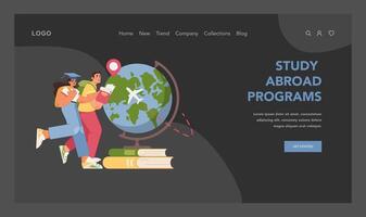 Global learning concept. Flat illustration vector