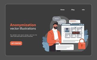 Anonymization concept. Flat illustration vector