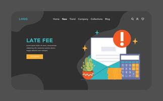 Debt management web banner or landing page dark or night mode vector