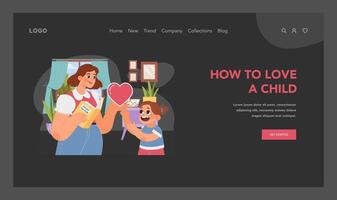 Parent-child bonding concept. Flat illustration vector