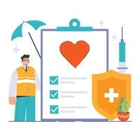 Healthcare Insurance Concept. Flat illustration vector