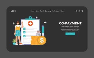 Co-payment concept. Flat illustration vector