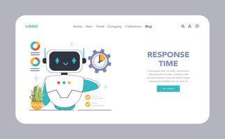 Efficient Chatbot web or landing. A robotic assistant optimal response vector