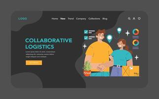 Collaborative Logistics concept. Flat illustration vector