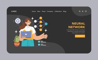 Neural Network concept. Flat illustration vector