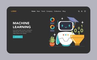 Machine Learning concept. Flat illustration vector