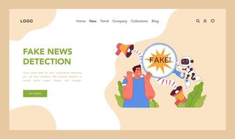 Fake news detection concept. Flat illustration vector