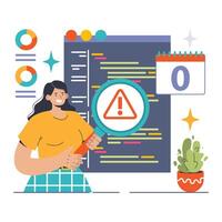 cero día vulnerabilidad descubierto. plano ilustración vector