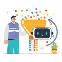 Epochs in AI training concept. Flat illustration vector