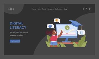 Digital literacy concept. Flat illustration vector