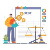 Debt Recovery concept. Flat illustration vector