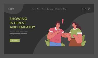 Interest and empathy concept. Flat illustration vector